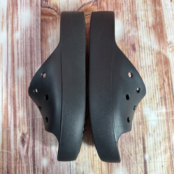 Crocs Classic Platform Wedge Womens Size 6 Black Slide Sandals Open Toe Shoes - Picture 7 of 9